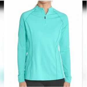 Coolibar Freestyle Long Sleeve Quarter Zip Rash Guard UPF Sun Protection Shirt.